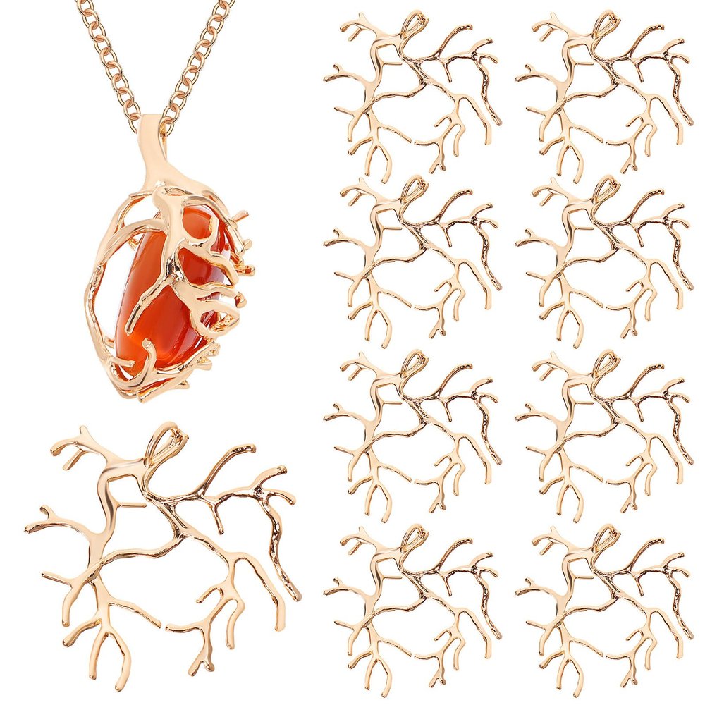 HAMPPLIES 10 Pcs Metal Twig Hairpin Charm Set Romantic Wedding Hair Accessories for Women Bridal Hair Clips