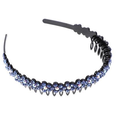 ARTIBETTER Anti-slip Hair Hoops with Teeth Face Washing Headband for Women Blue Non-slip Hair Band One Size Stretchy Headwrap for Daily Beauty Care