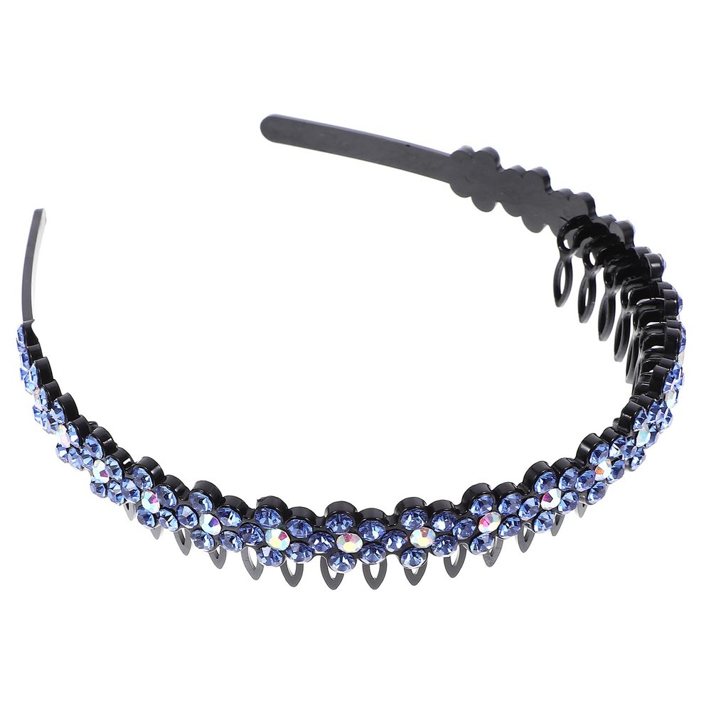 ARTIBETTER Anti-slip Hair Hoops with Teeth Face Washing Headband for Women Blue Non-slip Hair Band One Size Stretchy Headwrap for Daily Beauty Care