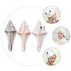 IWOWHERO 3pcs Coral Fleece Hair Drying Caps with Bunny Ears, Absorbent Plush Hair Towels for Fast Drying and Anti-frizz, Soft Bathing Wraps for Women view 4
