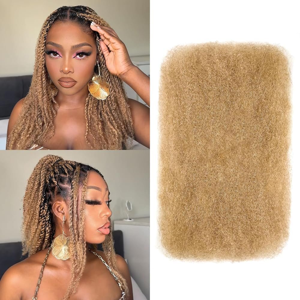 Afro Kinkys Bulk Human Hair for Twist 1 Pack 50 Gram Human Braiding Hair Dreadlocks Extensions Repair Locs (27#, 20inch)