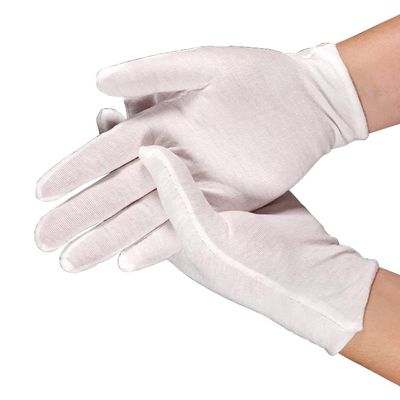 3 Pairs Cotton Gloves for Dry Hands Sleeping, Soft Sleep Gloves for Eczema, Moisturizing Overnight, SPA, Serving Costume, and Jewelry Inspection (White, 3 Pairs)