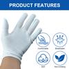 3 Pairs Cotton Gloves for Dry Hands Sleeping, Soft Sleep Gloves for Eczema, Moisturizing Overnight, SPA, Serving Costume, and Jewelry Inspection (White, 3 Pairs) view 4