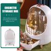 Cabilock Egg-shaped Makeup Organizer Large Capacity Cosmetic Storage Box with LED Light White Desktop Cosmetic Case for Skincare and Lipstick Vanity view 4