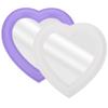 Healeved 2pcs Heart Desktop Makeup Mirrors Small Heart-Shaped Cosmetic Mirror for Tabletop Vanity in White and Purple for Home and Travel Use view 1