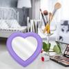 Healeved 2pcs Heart Desktop Makeup Mirrors Small Heart-Shaped Cosmetic Mirror for Tabletop Vanity in White and Purple for Home and Travel Use view 3