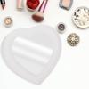 Healeved 2pcs Heart Desktop Makeup Mirrors Small Heart-Shaped Cosmetic Mirror for Tabletop Vanity in White and Purple for Home and Travel Use view 4