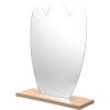 Cabilock Irregular Large Desk Makeup Mirror with Wooden Base Decorative Aesthetic Vanity Mirror for Bedroom and Living Room Use view 1