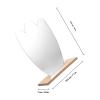 Cabilock Irregular Large Desk Makeup Mirror with Wooden Base Decorative Aesthetic Vanity Mirror for Bedroom and Living Room Use view 2
