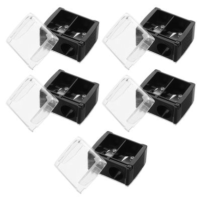 Cabilock 5pcs Dual Hole Eye Pencil Sharpener and Lip Liner Sharpener for Women for Eyeliner Eyebrow and Lip Liner Pencils