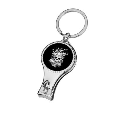 Skull Books Cute Nail Clipper Sturdy Fingernail and Toenail Clipper Cutters with Keychain Effortless