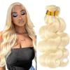 300g Blonde Bundles Human Hair 613 Body Wave Bundle 14 16 18 Inch 8A Brazilian Virgin Mixed Length 3 Bundles Blonde Body Wave Soft Hair Extensions view 1