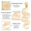 300g Blonde Bundles Human Hair 613 Body Wave Bundle 14 16 18 Inch 8A Brazilian Virgin Mixed Length 3 Bundles Blonde Body Wave Soft Hair Extensions view 3
