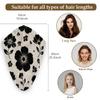 Chintiz Microfiber Hair Towel Wrap for Women - Black Floral Super Absorbent Fast Drying Anti-Frizz Head Hair Towels - Elastic Loop Design Soft Turbans for Wet Long, Thick, Curly Hair view 2