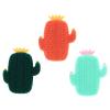 SMASOLO Silicone Facial Brush 3pcs Face Exfoliator Scrubber Set, Soft Cactus Design Manual Face Wash Brush for Deep Cleansing and Makeup Removal, Suitable for Household Skin Random Color view 1