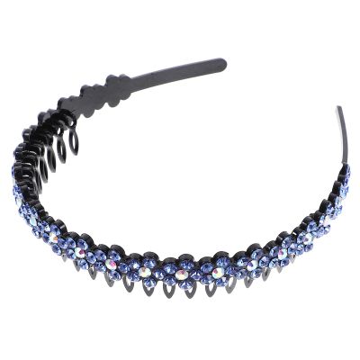 TIDTALEO Anti-slip Hair Hoop Headband for Women, Blue Face Washing Headwrap with Teeth Grip, One Size Fit Hair Accessory for Makeup, Spa, and Daily Use