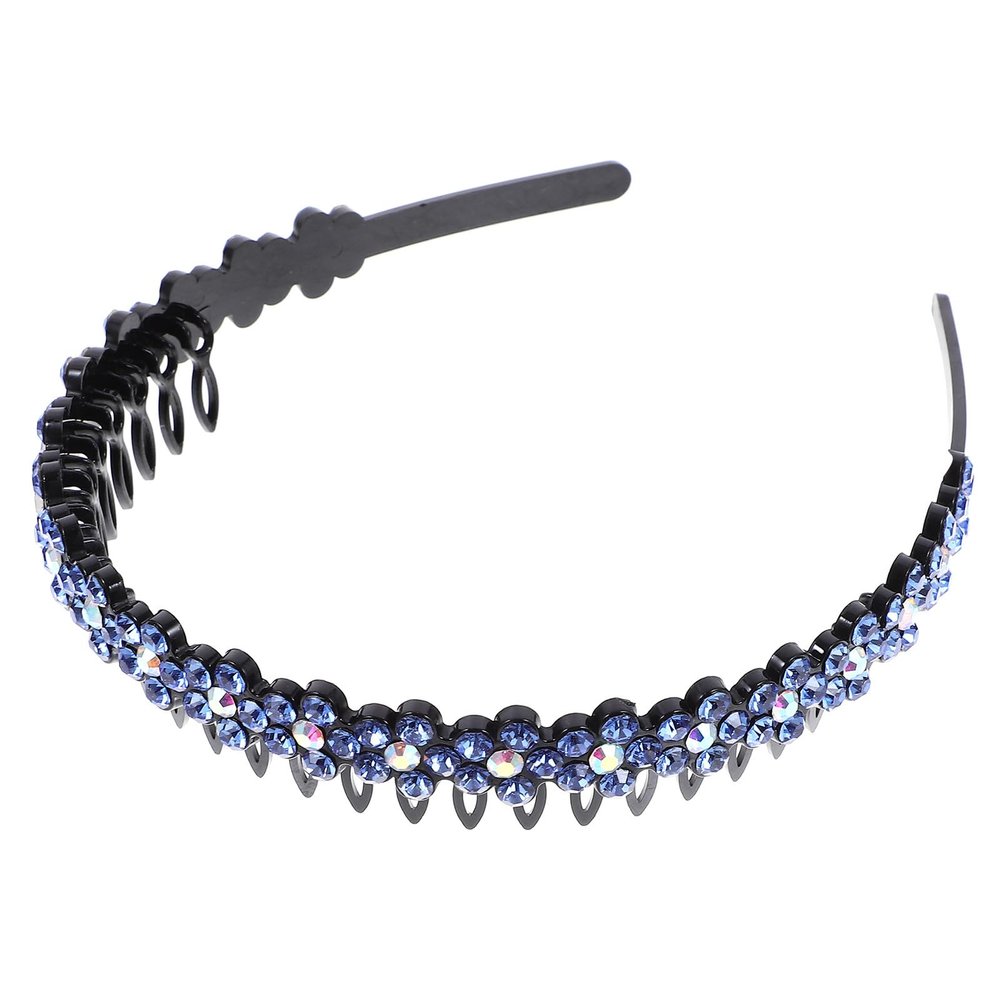 TIDTALEO Anti-slip Hair Hoop Headband for Women, Blue Face Washing Headwrap with Teeth Grip, One Size Fit Hair Accessory for Makeup, Spa, and Daily Use