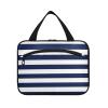 Blue and White Horizontal Stripes Hanging kit for Travel with Hook Designer Essentials Skin Care Bag for Travel Accessories Women Trip bolso para maquillaje de Mujer, Blue and White Horizontal Stripes view 1