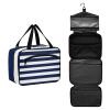 Blue and White Horizontal Stripes Hanging kit for Travel with Hook Designer Essentials Skin Care Bag for Travel Accessories Women Trip bolso para maquillaje de Mujer, Blue and White Horizontal Stripes view 2