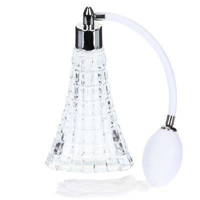 CORHAD 70ml Glass Perfume Bottle with Airbag Pump Sprayer, Empty Refillable Transparent Atomizer for Travel and Vintage Scent Spray