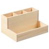 HINTRMENT Wooden Makeup Brush Holder and Jewelry Organizer Desktop Storage Box with Compartments Retro Style Cosmetic Display Case for Home Vanity view 1