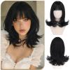 SOFEIYAN Short Black Wig with Bang for Women - 15 Inch Shoulder Length Layered Straight Bob Wigs Natural Looking Synthetic Soft Heat Resistant Wig for Women Daily Party Use,Natural Black view 1