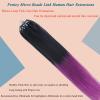Fenicy Micro Ring Loop Human Hair Extensions Ombre Black to Purple 24inch view 3