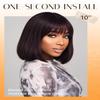 Bob Wig Human Hair with Bangs for Black Women 210% Density 100% Human Hair view 2