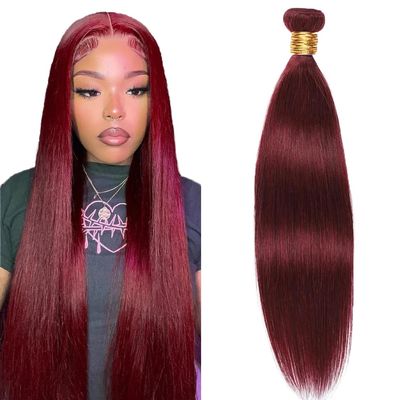 #99J Bundles Human Hair Burgundy Straight Bundles 34 Inch Wine Red Straight Bundle Unprocessed Virgin Human Hair Extensions For Women 50g/Bundle