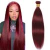 #99J Bundles Human Hair Burgundy Straight Bundles 34 Inch Wine Red Straight Bundle Unprocessed Virgin Human Hair Extensions For Women 50g/Bundle view 1