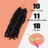 passion twist hair 10 Inch, Pre Twisted Short Crochet Braids, 8 Packs, 1B view 2