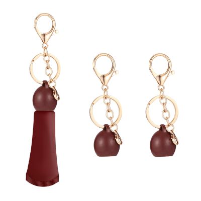 2pcs Lip Balm Keychain Holder for NYX Makeup Smushy Matte Balm, Portable Lip Gloss Cap Holder Secure Charms Accessories (Chocolate Brown)
