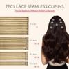 HOTBANANA Lace Clip in Hair Extensions Real Human Hair, Soft PU Weft 14" view 2