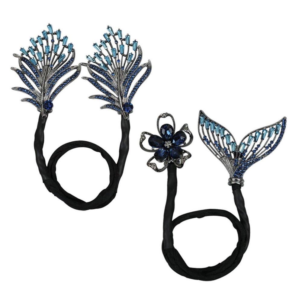 LALADEFIEE 2pcs Lazy Hair Curler Bun Maker Hair Accessories for Women Handwoven Plume Fishtail for Easy Updo Styling