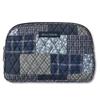 Bella Taylor Cosmetic Pouch, Quilted Makeup Bag, Heritage Blue Patch view 1