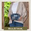 Bella Taylor Cosmetic Pouch, Quilted Makeup Bag, Heritage Blue Patch view 2
