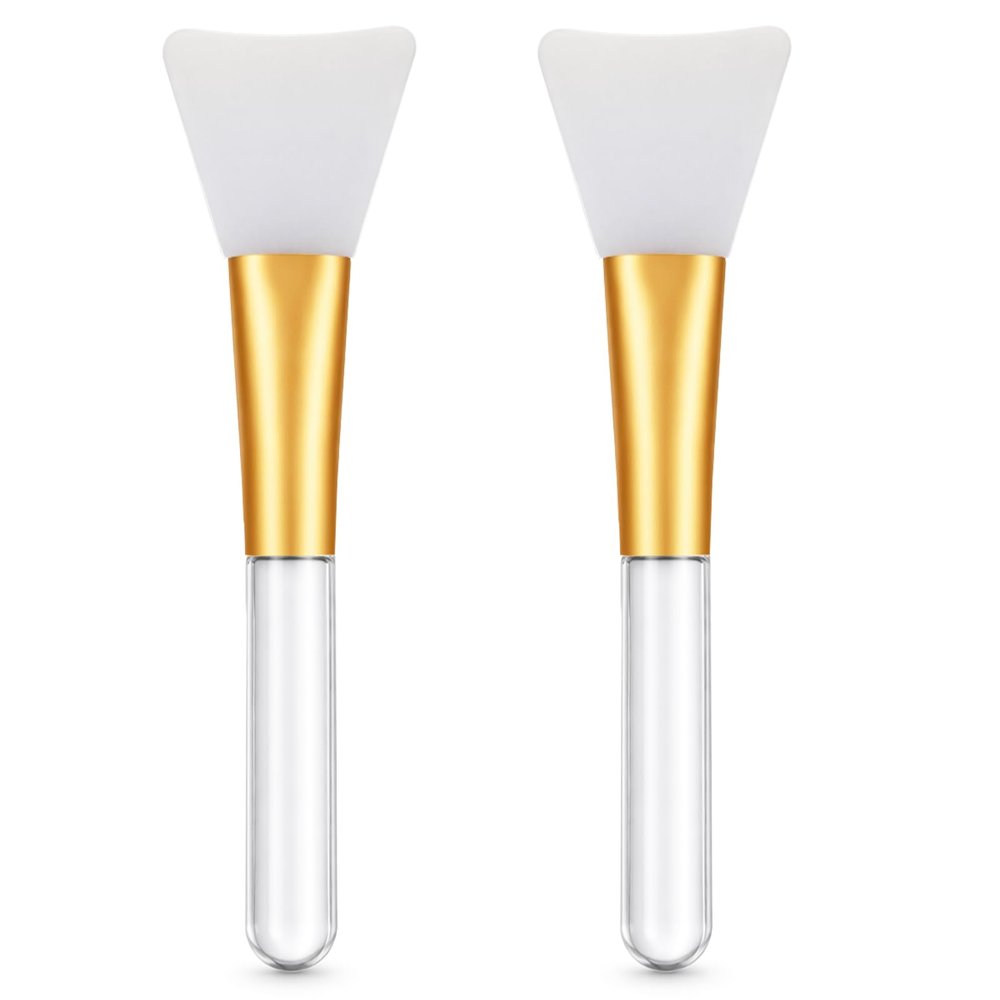 2 Pcs Brush Sets Silicone Face Mask Applicators Soft Jelly Face Mask Tool Facial Applicators Transparent Handles Mud Masks Brushes for Body Lotion DIY Sleeping Masks