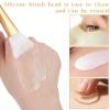 2 Pcs Brush Sets Silicone Face Mask Applicators Soft Jelly Face Mask Tool Facial Applicators Transparent Handles Mud Masks Brushes for Body Lotion DIY Sleeping Masks view 3