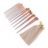 GALPADA 13pcs Women Makeup Brush Set with Blush Highlighter Eyeshadow Powder Brushes, Synthetic Fibers, Tea Color Handles with Velvet Pouch for Professional Beauty Application view 1