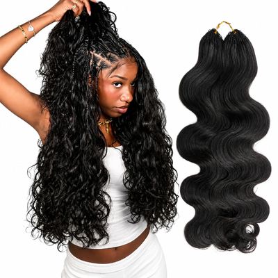 Body Wave Crochet Human Hair Knotless Pre-Separated Crochet Hair Extensions Seamless Feather Crochet Hair Bundles Reusable 14inch 240g Enough Full Head