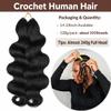 Body Wave Crochet Human Hair Knotless Pre-Separated Crochet Hair Extensions Seamless Feather Crochet Hair Bundles Reusable 14inch 240g Enough Full Head view 3
