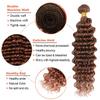 30 32 34 Inch Brown Deep Wave Bundles Color 30 Deep Wave Bundles Unprocessed Virgin 3 Bundles Brown Deep Curly Bundle Human Hair Extensions 50 Gram Per Bundle view 3