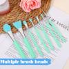 7PCS Silicone Brush Applicator Kit, Resin Brush Applicator UV Resin Brushes Applicators Jelly Brushes Applicators for Cream Makeup Products and Epoxy Art Crafting, Grass Green view 3