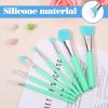 7PCS Silicone Brush Applicator Kit, Resin Brush Applicator UV Resin Brushes Applicators Jelly Brushes Applicators for Cream Makeup Products and Epoxy Art Crafting, Grass Green view 4