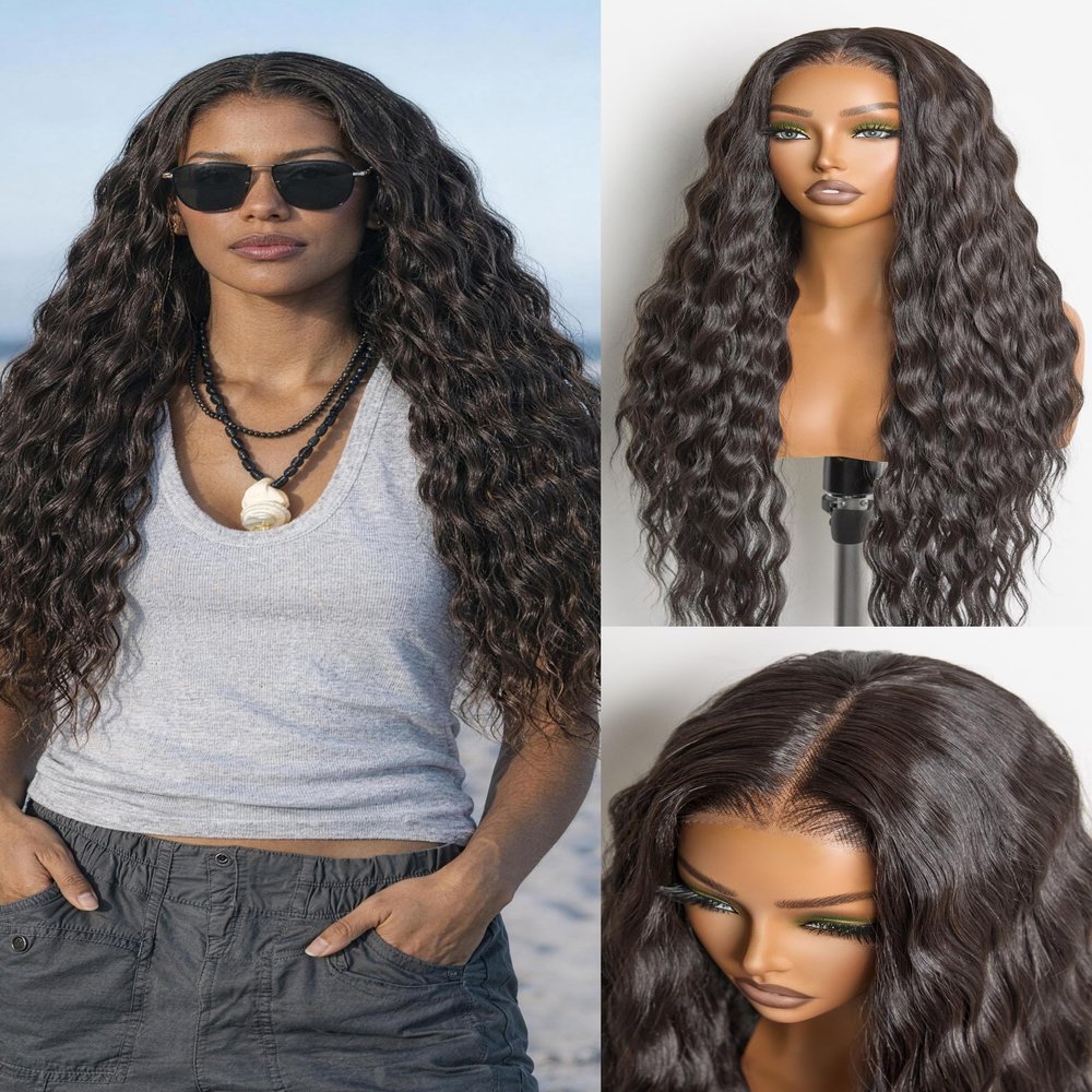 Frodio Boho Curly Ocean Wave Lace Front Wigs 28 Inch HD Lace Glueless Wig
