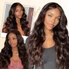 Body Wave Crochet Human Hair #4 Medium Brown Pre-looped Non-Shedding Virgin Hair Crochet Braids Knotless Feather Hair Extensions for Black Women 14 Inch 120g view 3
