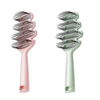 Hair Detangling Comb High Low Massage Needle Design for Gentle Scalp Hollow Bristles Hair Comb