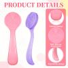 2 Pcs Face Scrubber Silicone Manual Facial Cleansing Brush Soft Facial Brushes Waterproof Exfoliating Brush Skin Friendly Face Cleaner Brushes for Blackheads Makeup Residues Removal (Pink + Purple) view 3