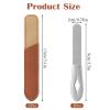 2 Pack Small Metal Nail File 3.5 in Mini Stainless Steel Manicure Filer Double Sided Fingernail Files with Anti-Slip Handle and Leather Case Travel Nail Filer for Men and Women, Silver view 2