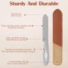 2 Pack Small Metal Nail File 3.5 in Mini Stainless Steel Manicure Filer Double Sided Fingernail Files with Anti-Slip Handle and Leather Case Travel Nail Filer for Men and Women, Silver view 3
